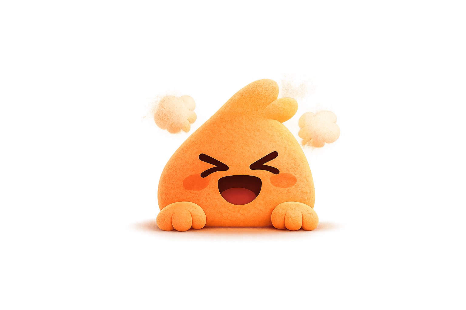 黄色兴奋小玩偶从平台后探头
